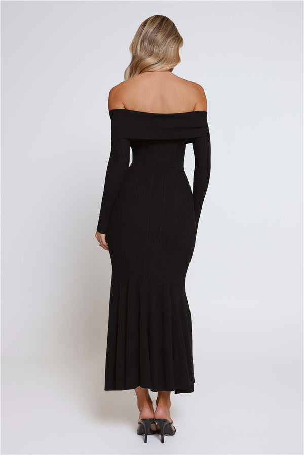 After Hours Aura Off Shoulder Maxi Dress Black