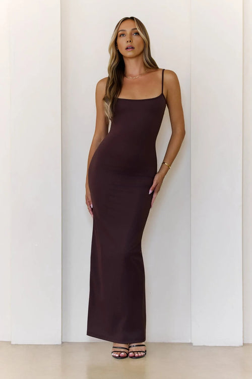 Supersoft Sculpt Cami Maxi Dress Chocolate
