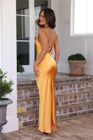 Bountysaver Nights Under Stars Satin Maxi Dress Mango