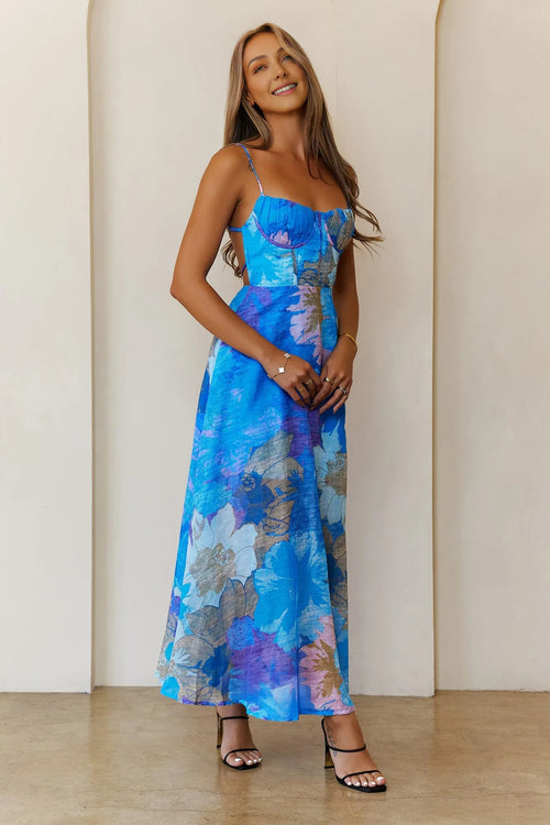 Chic State of Mind Maxi Dress Blue