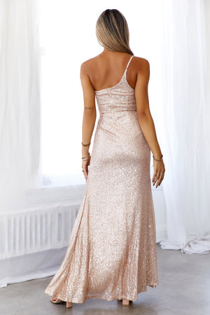 Bountysaver A New Glow Sequin Maxi Dress Rose Gold
