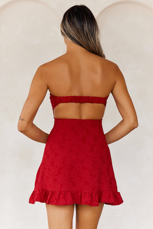 Dance Playlist Strapless Mini Dress Burgundy