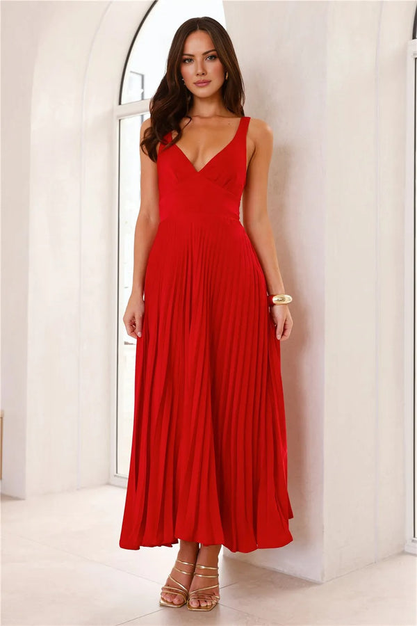 Dazzling Opulence Maxi Dress Red