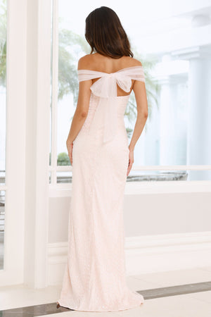 Exclusive Guest List Off Shoulder Maxi Dress Pink