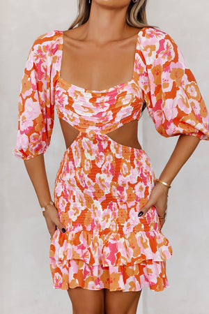 Exotic Blooming Girl Mini Dress Print