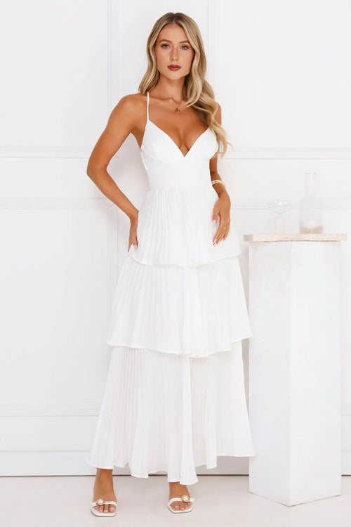 Fashionably Ever After Maxi Dress White