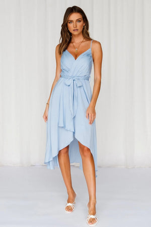 Fuel To My Fire Midi Dress Steel Blue