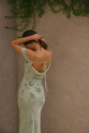 Good Fun Off Shoulder Maxi Dress Green