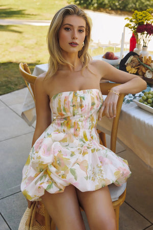 High Summer Strapless Mini Dress Print
