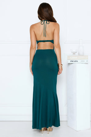 Higher Standards Halter Maxi Dress Teal