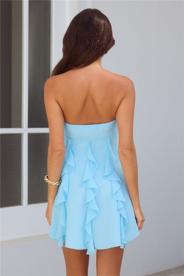 Imagine It Strapless Mini Dress Blue