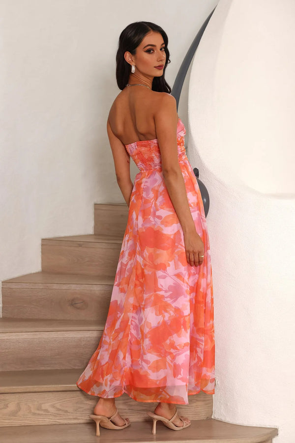 In Fantasy Midi Dress Orange