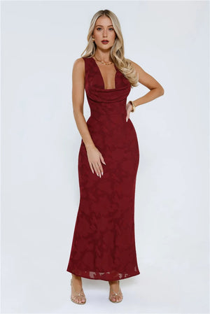 Lasting Luxuries Maxi Dress Wine