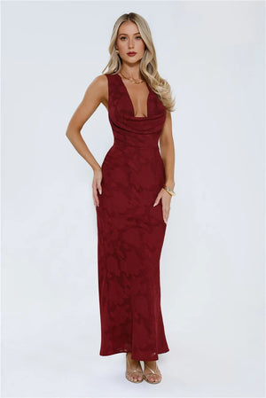 Lasting Luxuries Maxi Dress Wine