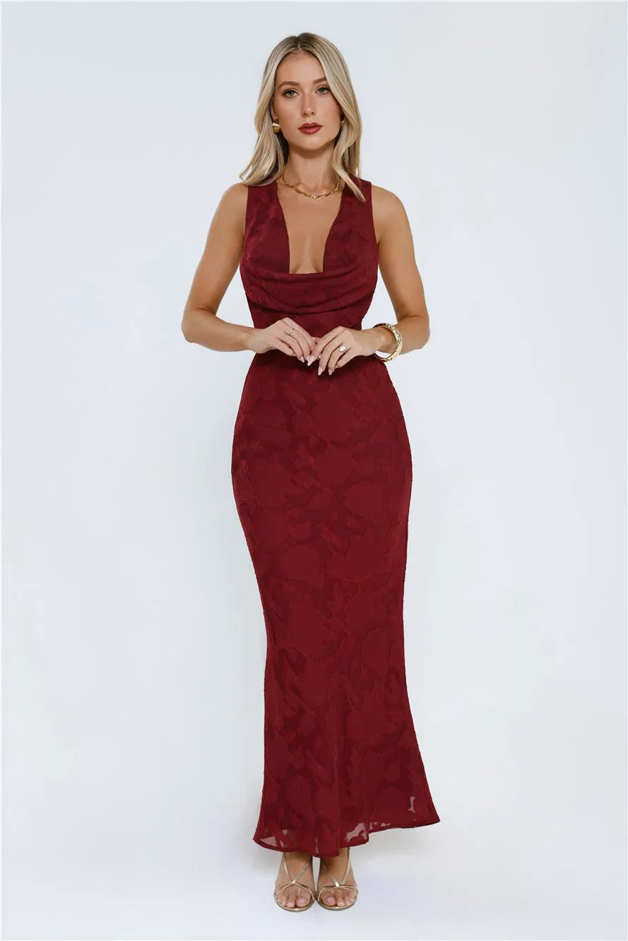 Lasting Luxuries Maxi Dress Wine
