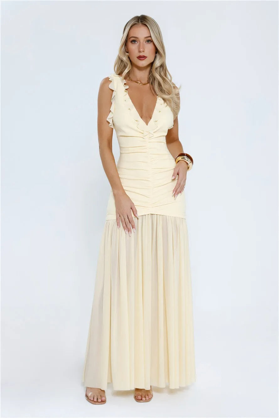 Luxe Lady Glow Maxi Dress Yellow