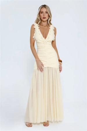 Luxe Lady Glow Maxi Dress Yellow