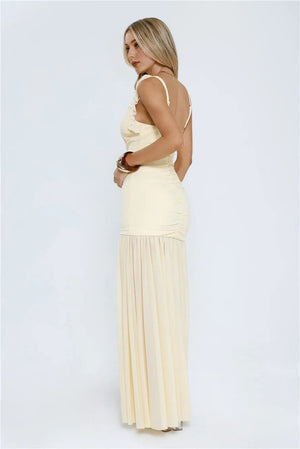 Luxe Lady Glow Maxi Dress Yellow