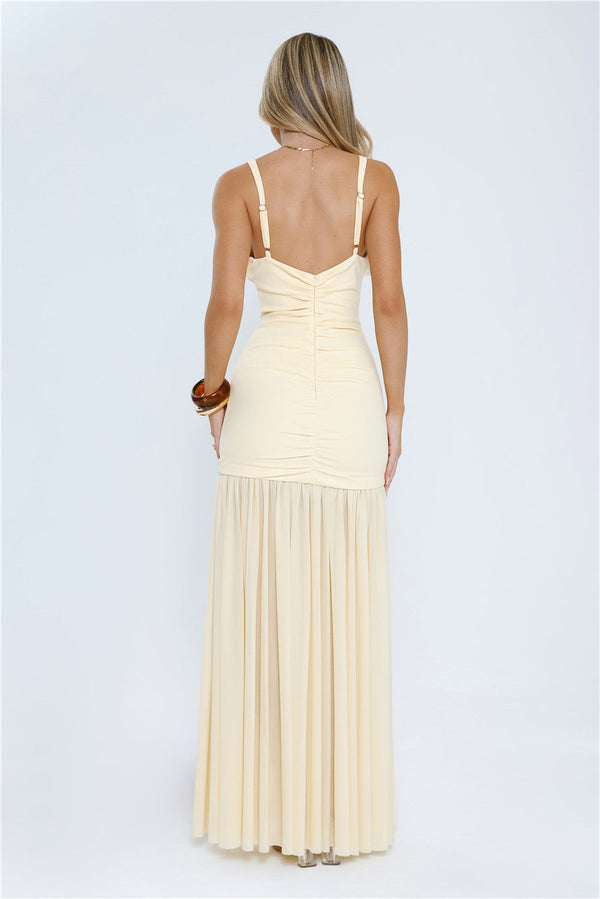 Luxe Lady Glow Maxi Dress Yellow