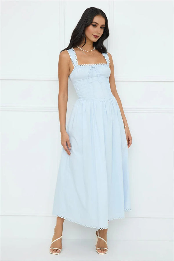 Luxe Serene Midi Dress Blue