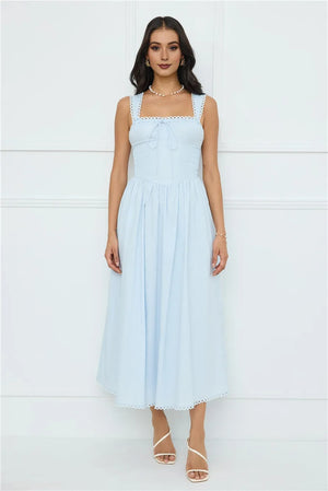 Luxe Serene Midi Dress Blue