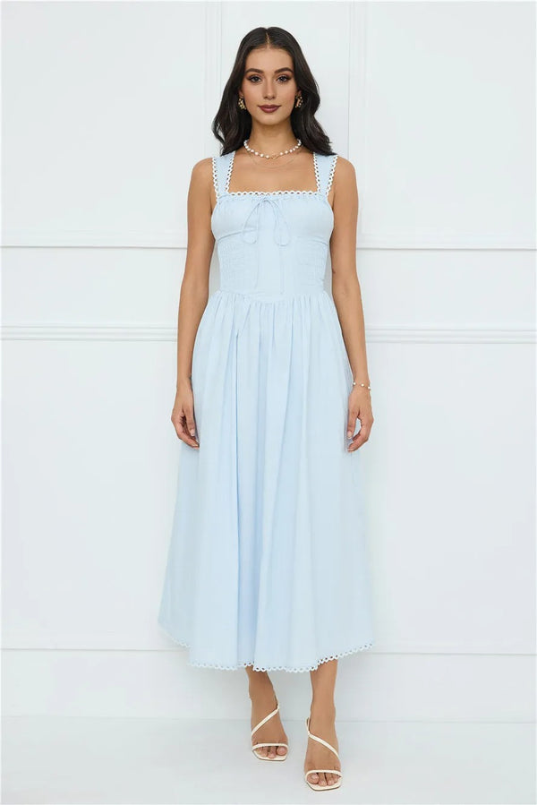 Luxe Serene Midi Dress Blue