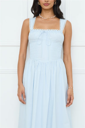 Luxe Serene Midi Dress Blue