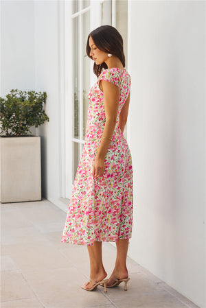 Luxury In The Sun Midi Dress Pink
