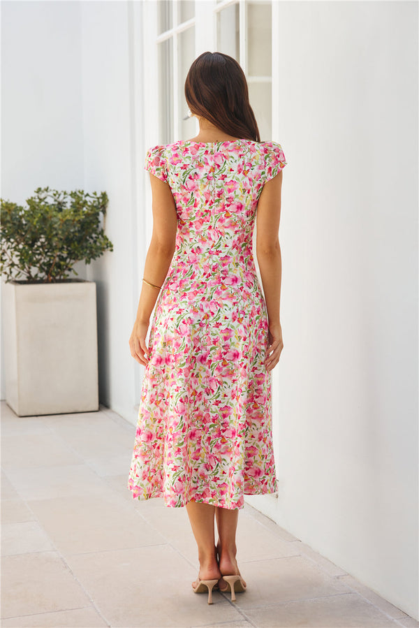 Luxury In The Sun Midi Dress Pink