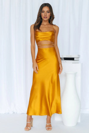 Made Love Midi Dress Gold