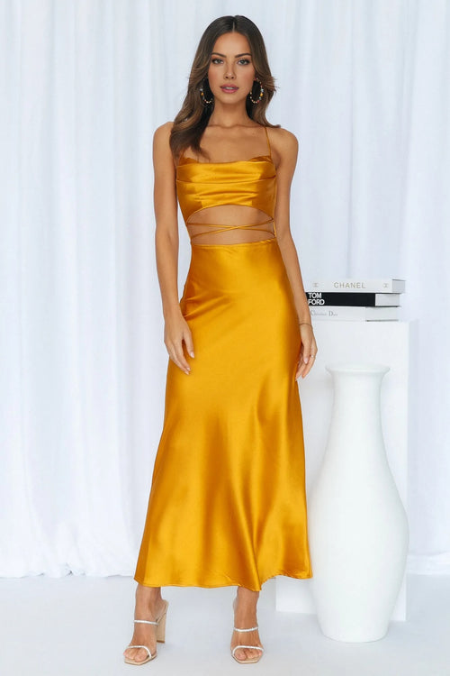 Made Love Midi Dress Gold