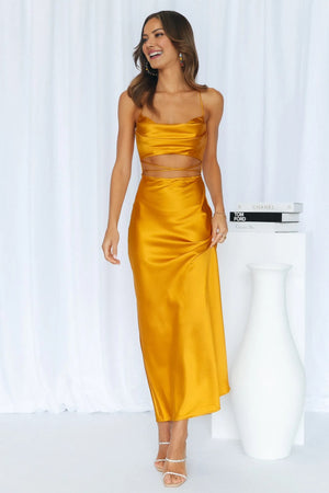 Made Love Midi Dress Gold