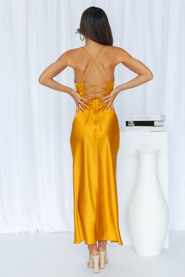 Made Love Midi Dress Gold