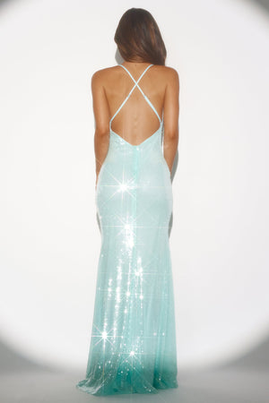 Moment For Opulence Sequin Maxi Dress Blue