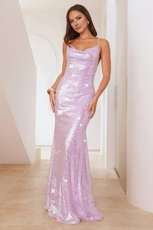 Moment For Opulence Sequin Maxi Dress Lilac