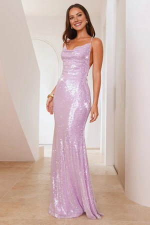 Moment For Opulence Sequin Maxi Dress Lilac