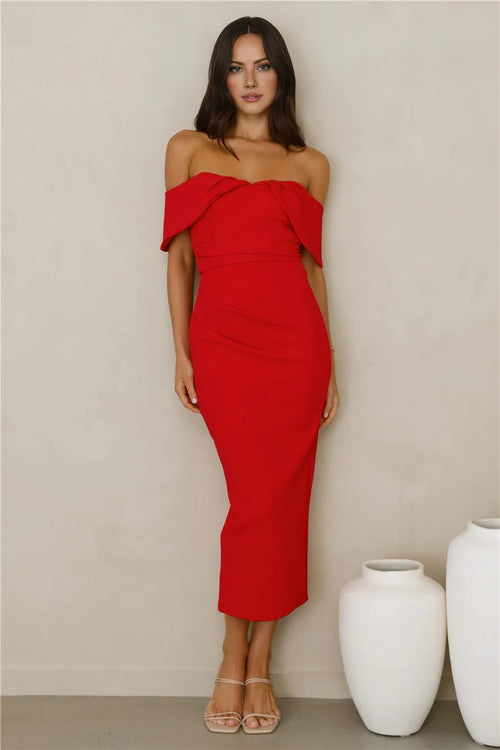 Need A Reason Midi Dress Red