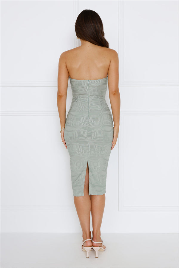 Neptunes Tide Midi Dress Sage