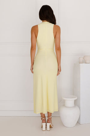 New Heights Mesh Midi Dress Yellow