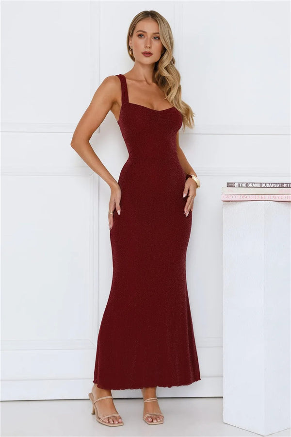 Nine To Shine Maxi Dress Burgundy