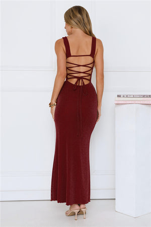 Nine To Shine Maxi Dress Burgundy