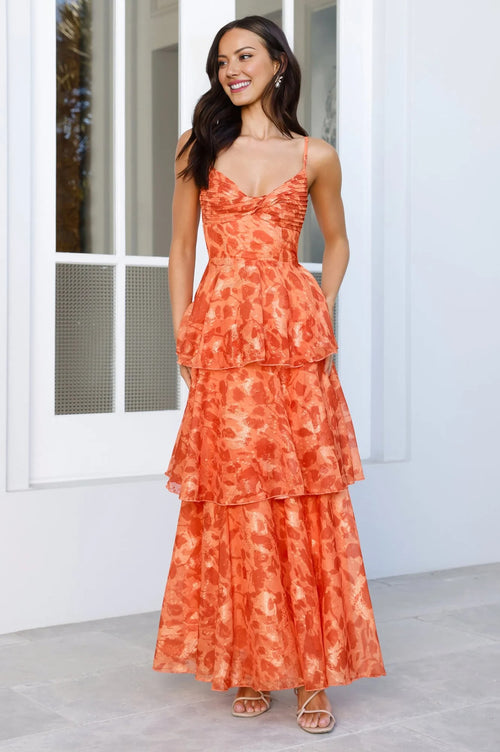 Painted Promises Maxi Dress Orange