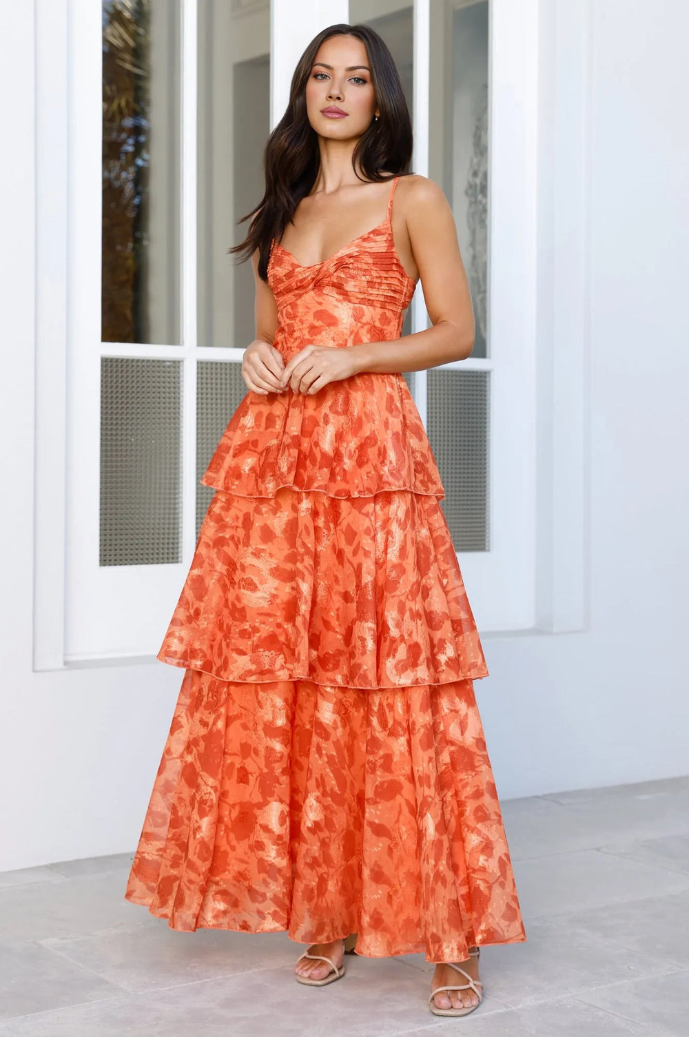 Painted Promises Maxi Dress Orange