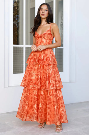 Painted Promises Maxi Dress Orange