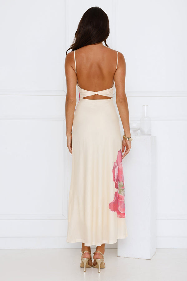 Paradise Glow Mesh Midi Dress Yellow