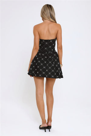 Private Jet Pending Strapless Mini Dress Black