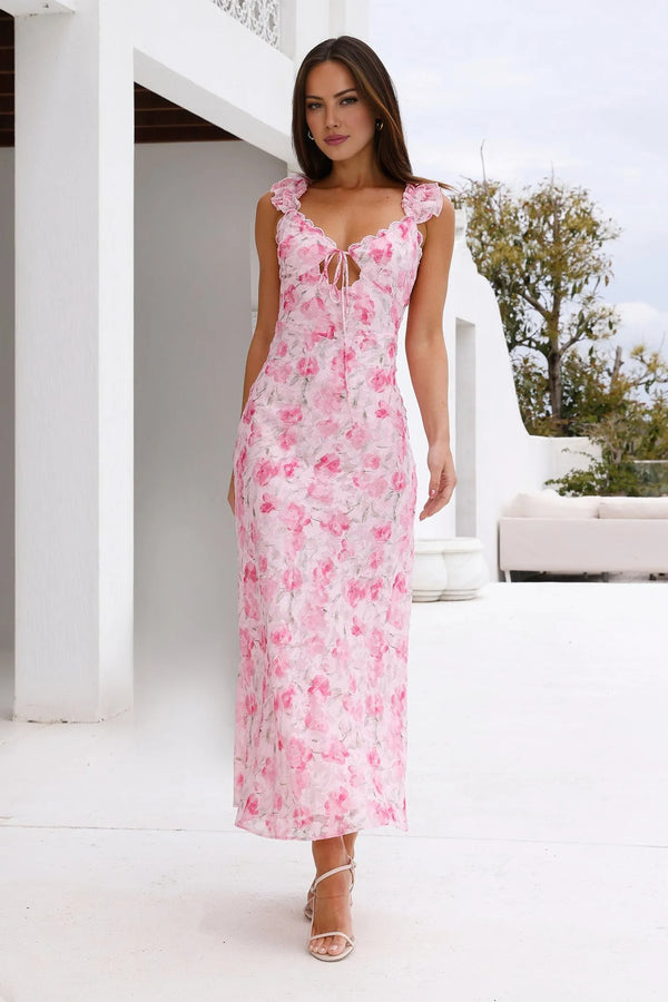 Rosé Midi Dress Pink