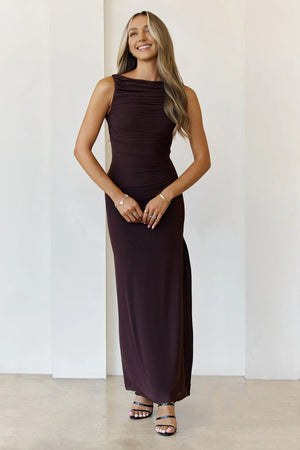 Secret Of The Sun Mesh Maxi Dress Brown