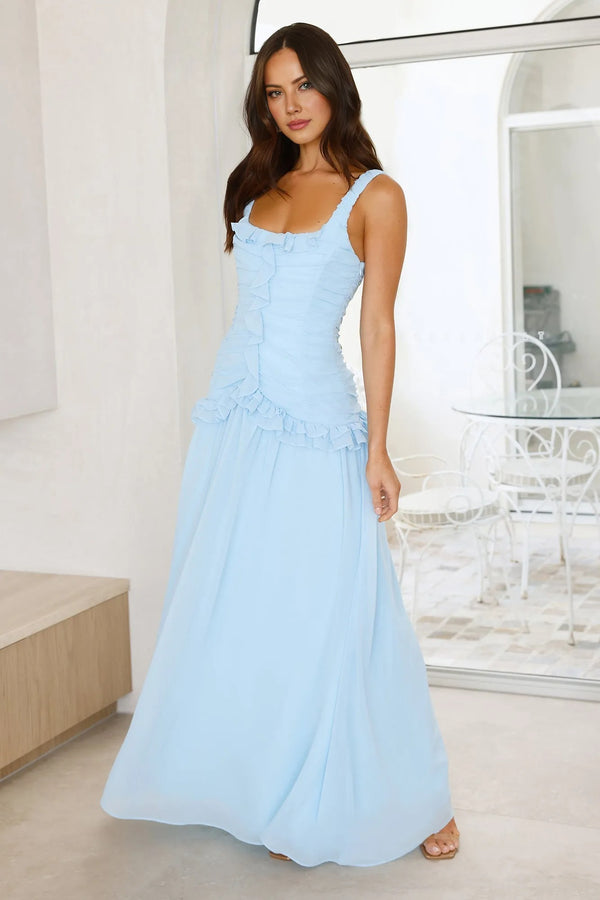 Shoreline Luxe Maxi Dress Blue