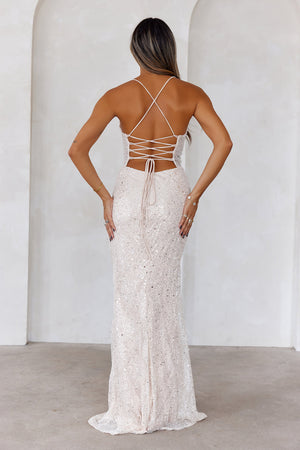 Sparkle Daze Sequin Maxi Dress White